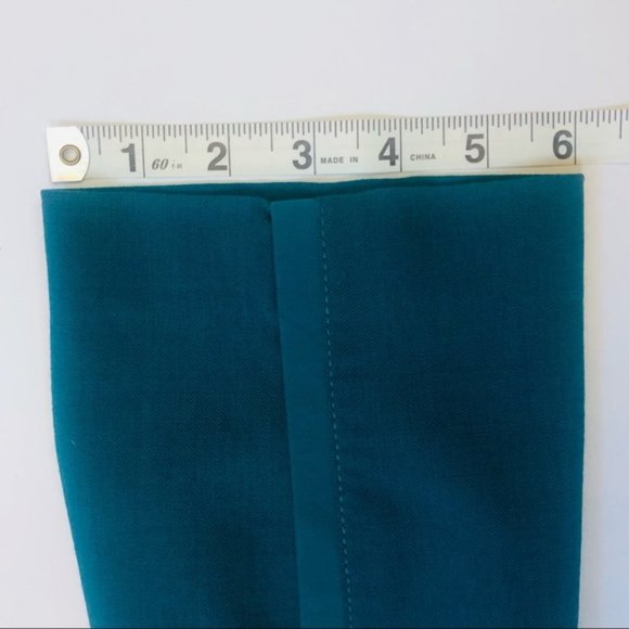 Magaschoni Wool Blend Silk Trim Tuxedo Dress Trouser in Absinthe (Teal), Size 4 - Picture 10 of 10